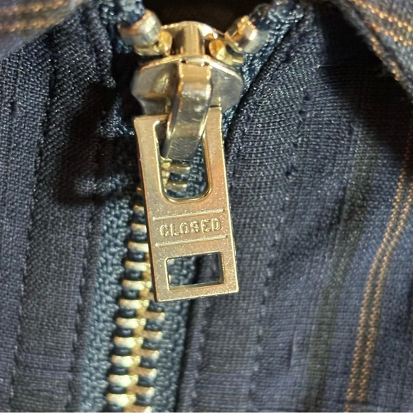 CLOSED Sz L Window  Pane Plaid Zip Up Patch Pockets Turned Collar Lined Shacket - Picture 5 of 15